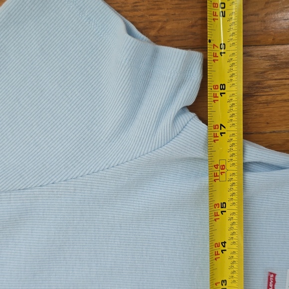 LEVIS SIGNATURE WOMEN'S LIGHT BLUE RIBBED SUMMER SHORT SLEEVE TEE-SHIRT XL - Picture 8 of 12